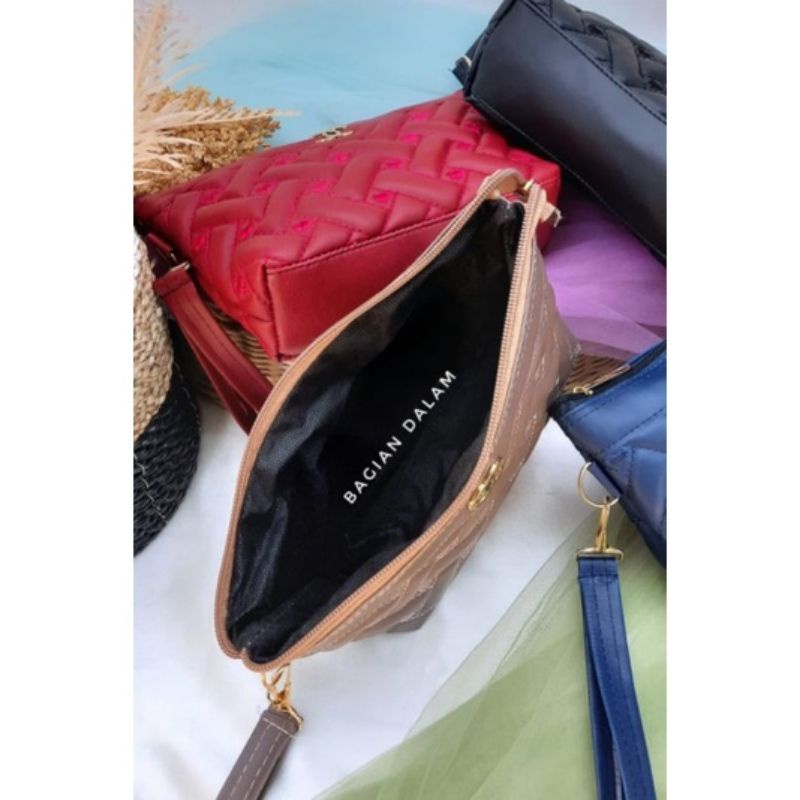 Dompet Wanita PUFFY Serbaguna Pouch Kosmetik Tempat Hp Motif Bordir Murah