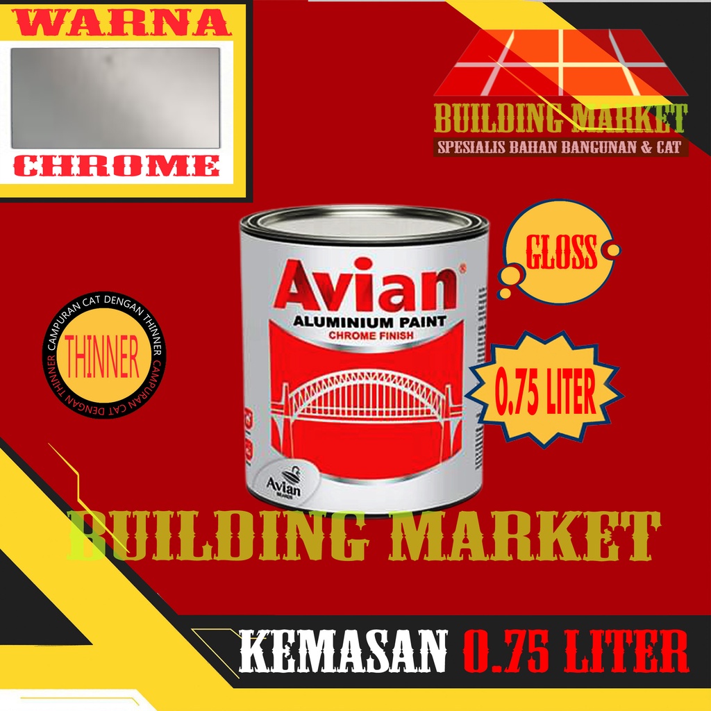 CAT ALUMINIUM CHROME AVIAN ALUMUNIUM AVIAN SILVER ALUMINIUM 0.75 LITER