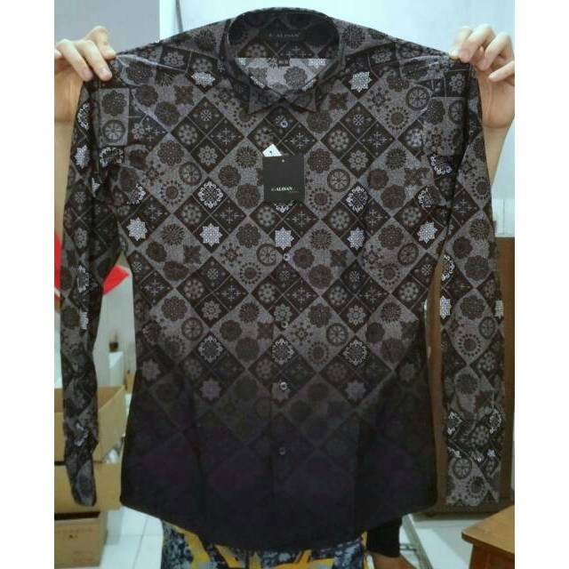 malvin Bayar Ditempat Promo Alisan Kemeja Pria Batik Pendek REGULER Motif Kapas Api Hijau Kuning