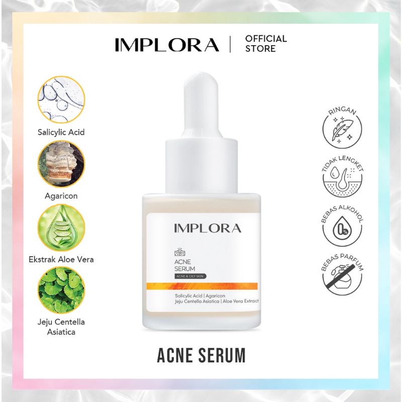 IMPLORA FACE SERUM Serum Wajah Acne Serum Peeling Serum Hydrating Serum Bakuchiol Serum Salmon DNA BPOM-ImplraSerum ACNE