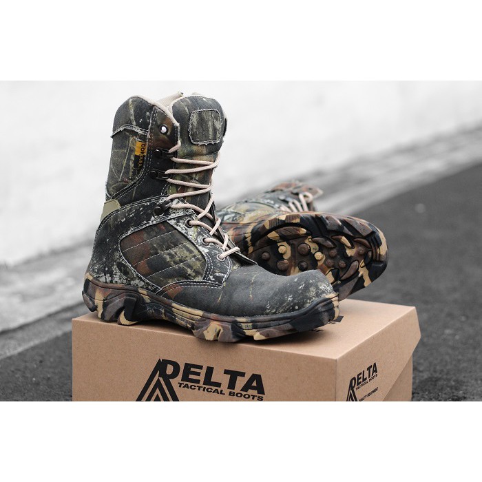 [BISA COD] Sepatu Pria Safety Boots LORENG Terlaris Camo Tinggi Ujung Besi Zipper Tracking Haiking