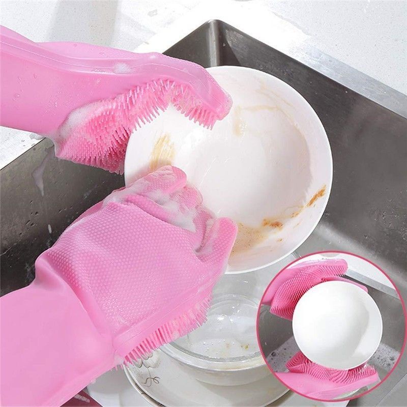 MJ88 SARUNG TANGAN CUCI PIRING SILICONE DISHWASHING GLOVES MAGIC SUPER MURAH