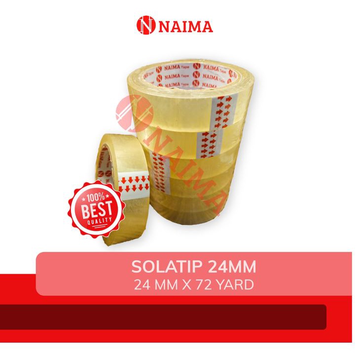 Jual 6pcs Isolasi Selotip 1 Inch X 72 Yard Solasi Solatip Lakban Bening 24mm Naima Tape 9763