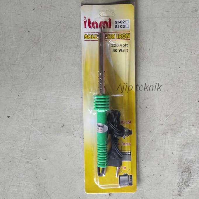 solder listrik 40watt 220v solder gagang plastik soldering iron itami