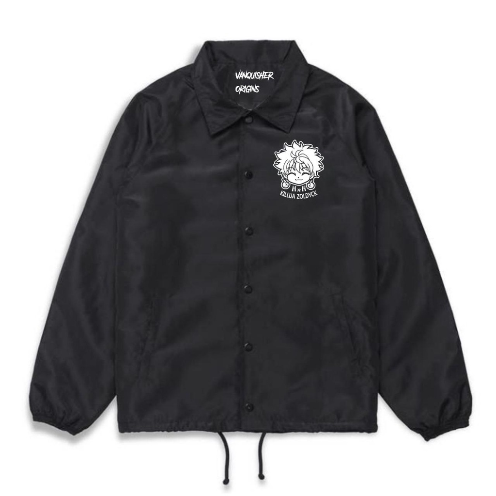 ASH JAKET COACH ANIME TERBARU HITAM SABLON /SWEATER JAKET COACH PRIA DAN WANITA TERBARU BESELLER