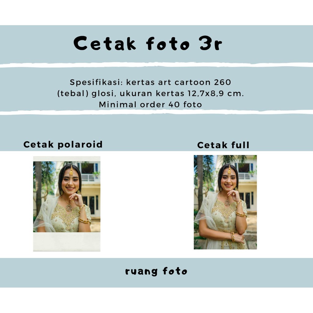 cetak foto 3R full dan polaroid
