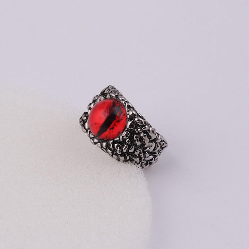 Perhiasan Cincin Python Nanas Cincin Ular Gaya Punk Redstone Eye Pria