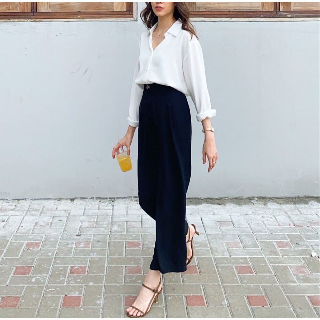 (COD) OH Fashion Rhea Cullote Basic Pants Premium (Stradivarius) #7286