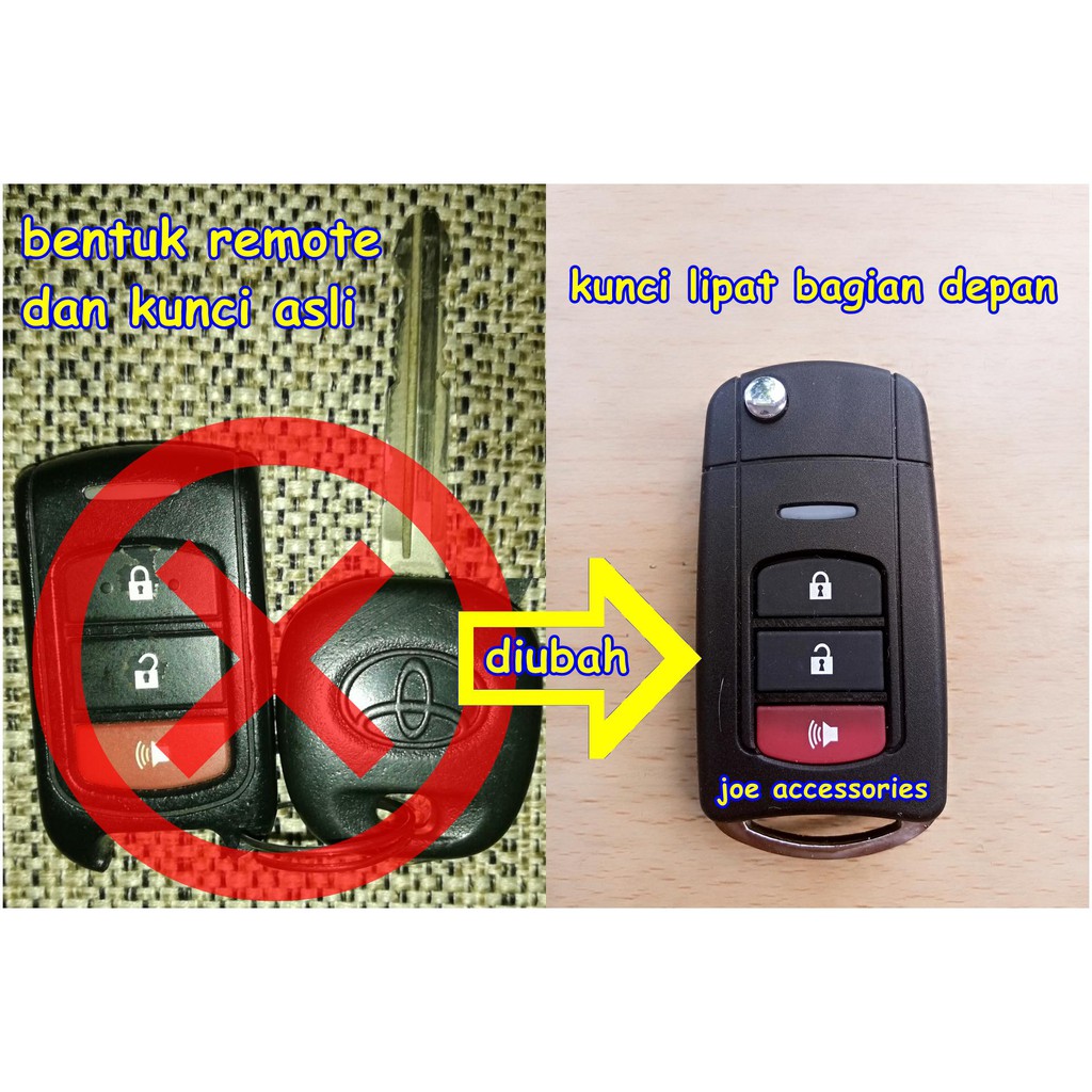 Casing Kunci Lipat Flip Key Toyota Rush 3tombol Shopee Indonesia