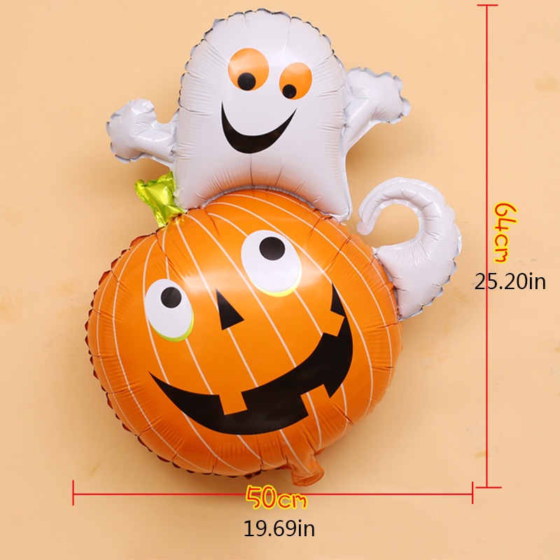 Balon Aluminum Foil Tema Halloween Bentuk Kartun Burung Hantu Penyihir Labu Untuk Dekorasi Pesta