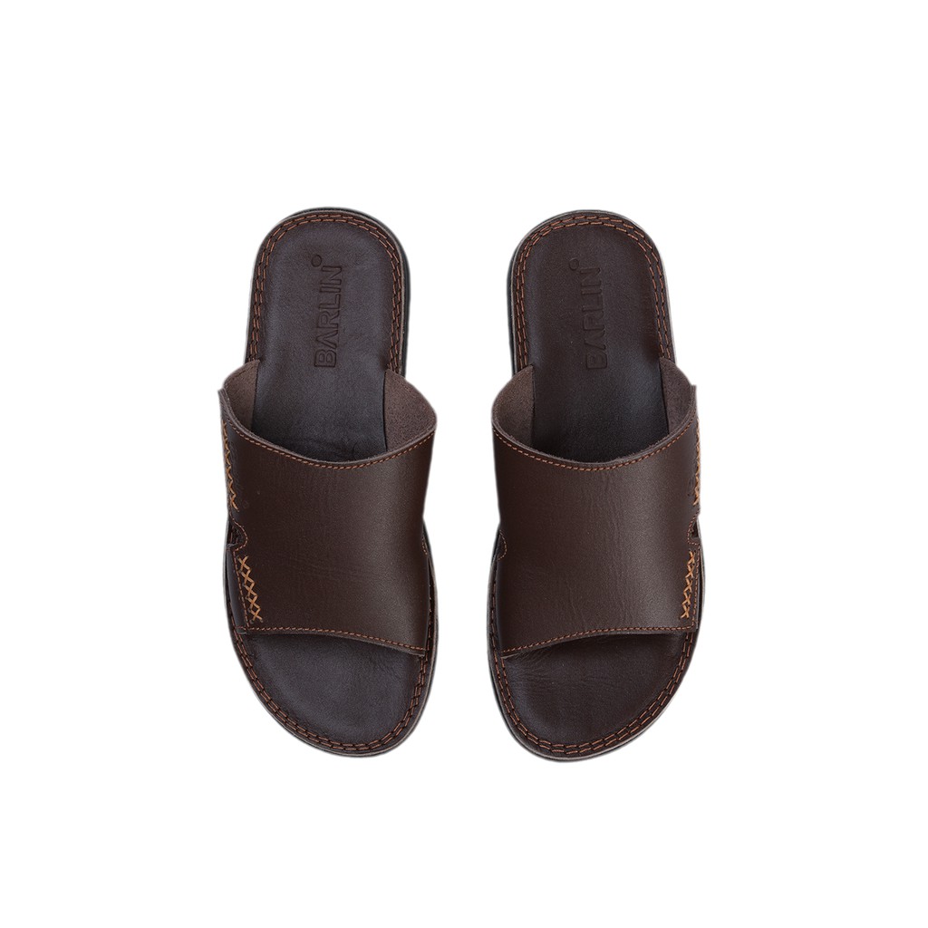 Sandal Pria Full Kulit asli 100% - Sendal Casual Slop Barlin Original - SM01