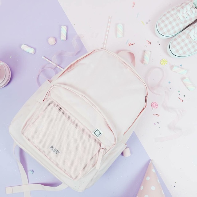 [READY STOCK] SPAO Basic Pink Mesh Candy Backpack Original