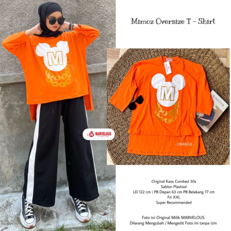 MIMOZ OVERSIZE T-SHIRT BY MARVELOUS / KAOS KATUN WANITA MUSLIMAH / katun combed halus