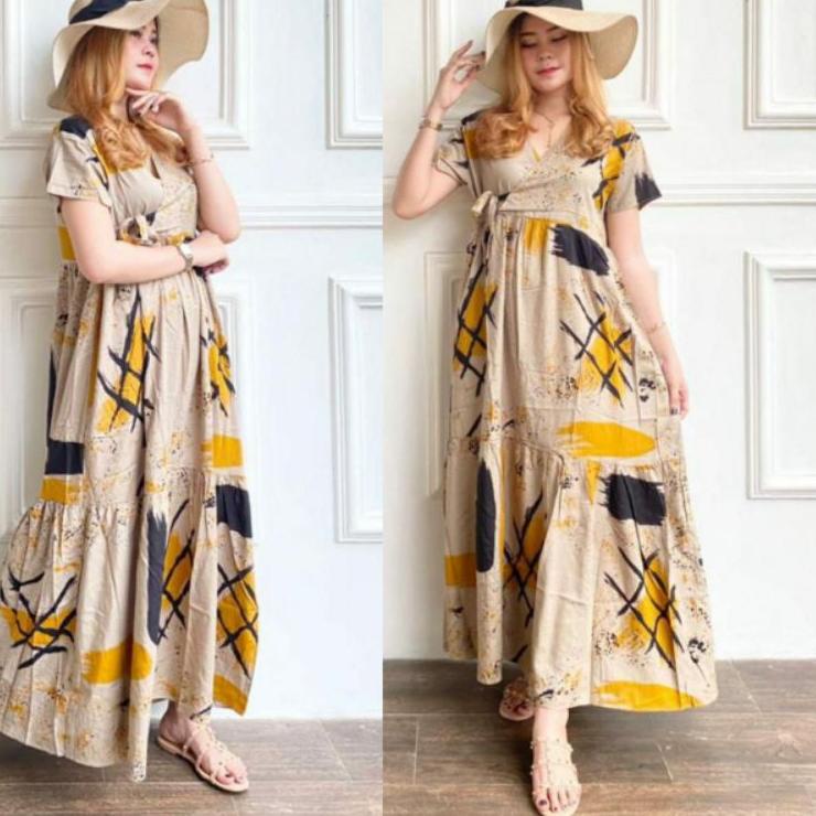 [IGB] [BISA COD BAYAR DIRUMAH]  LONGDRESS KIMONO CORET|| LONGDRESS ABSTRAK CORET || KIMONO KEKINIAN 
