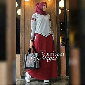 ST VARISSA/2 WARNA/STELAN GAMIS/FASHION MUSLIM/GAMIS MURAH/BAJU MURAH