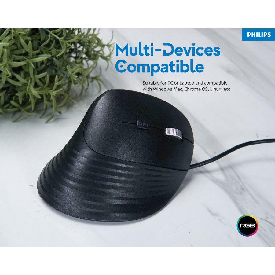 Philips Mouse Wired Vertical M-464 Light switch