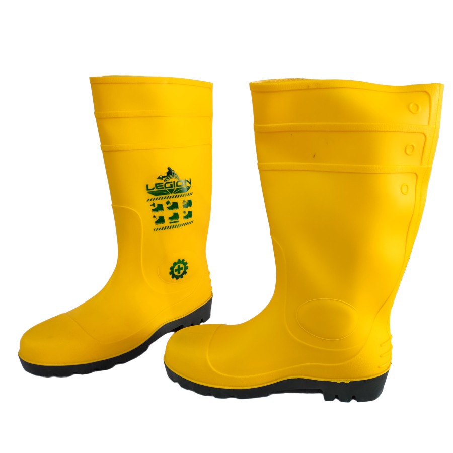 PROMO !!! LEGION Safety Boots / Sepatu Boots Karet Kuning Ujung Besi