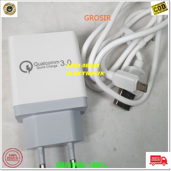 J311 ORIGINAL SMART 7.2A TRAVELL ADAPTOR CHARGER SATU SET MICRO USB 3 PORT USB FAST CHARGING ADAPTIVE ADAPTOR CAS CASAN ADAPTOR USB ADAPTER TC SUPER SPEED ANDROID HP HANDPHONE QUICK QUALLCOM REAL QC AUTO ID Smart Travel Charger Kit with 3 USB PORT 7.2A