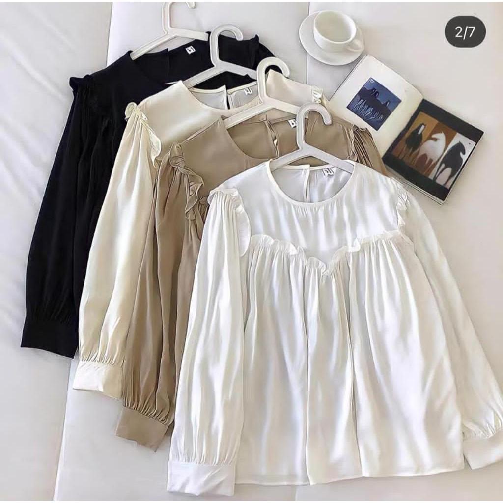 1KG MUAT 5PCS | MEGAN BLOUSE RAYON VISCOSE HITS PREMIUM OOTD SELEBGRAM FASHION GROSIR MURAH WANITA