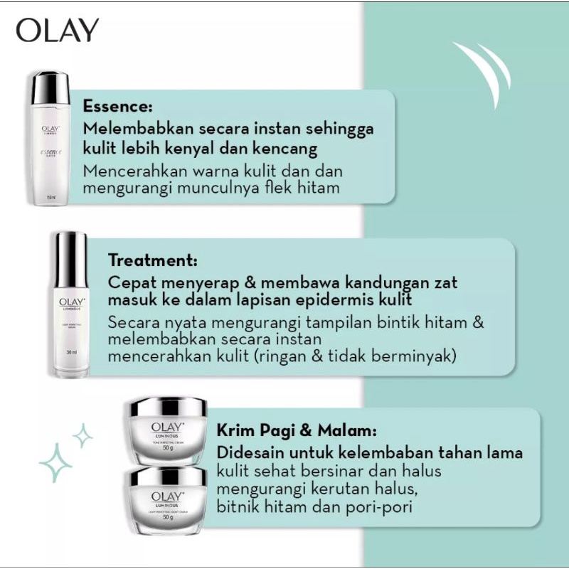 OliveShop ❤ Olay Luminous Light Perfecting Radiance Essence Serum Day Night Cream