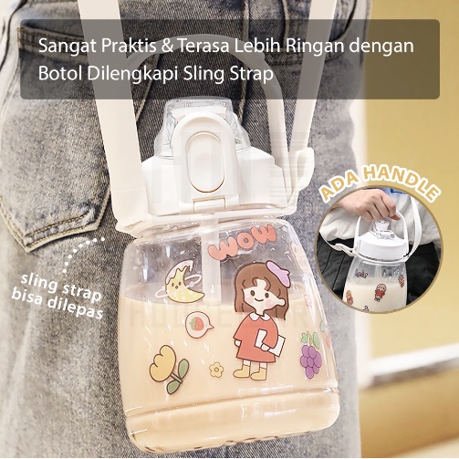 BOTOL MINUM VIRAL POLOS / BOTOL MINUM FREE STIKER / BOTOL MINUM ANAK LUCU FREE STIKER SP-07