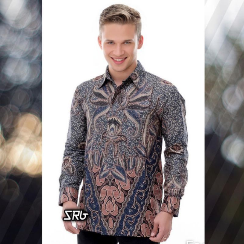 Batik Pria Lengan Panjang Modern Kemeja Batik Lengan Panjang Baju Batik Pria