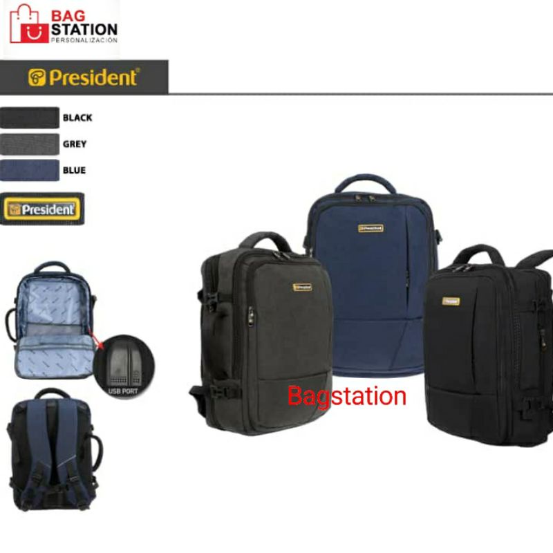 TAS RANSEL LAPTOP BACKPACK PRESIDENT USB PORT ORIGINAL TAS SEKOLAH TAS KULIAH TAS KERJA TAS TRAVEL