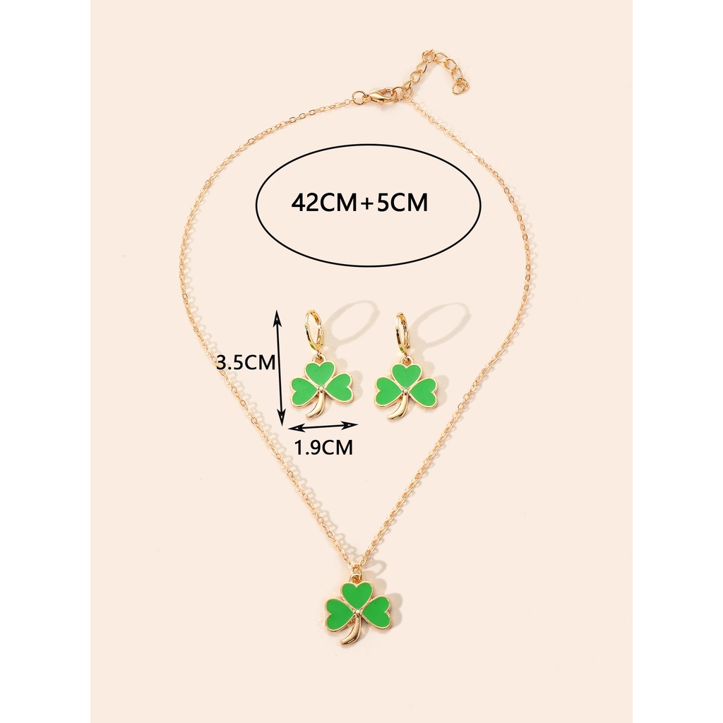 Kalung Dan Anting Bahan alloy Gaya Eropa Untuk Wanita