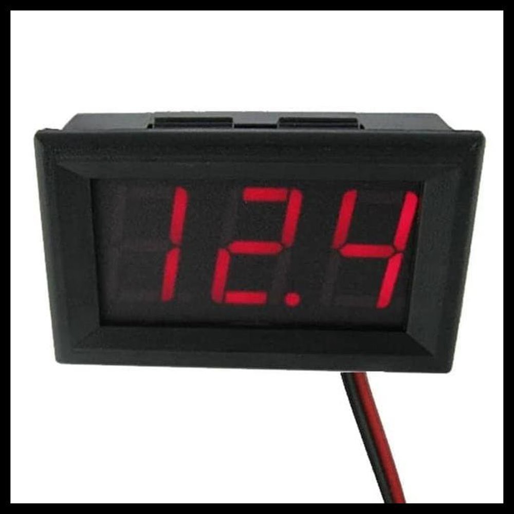 [DSP-9033] MINI DC VOLTMETER DENGAN FRAME 0.56&quot; 5-120V DC 2 KABEL MERAH