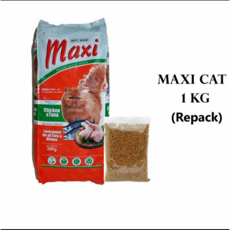 makanan kucing Maxi cat kemasan Repack 1kg / Maxi cat