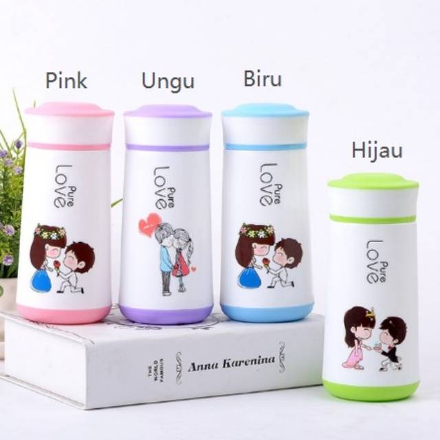 Gelas Minum Botol Minum Warna Motif Panda Boneka Kelinci Unik Lucu