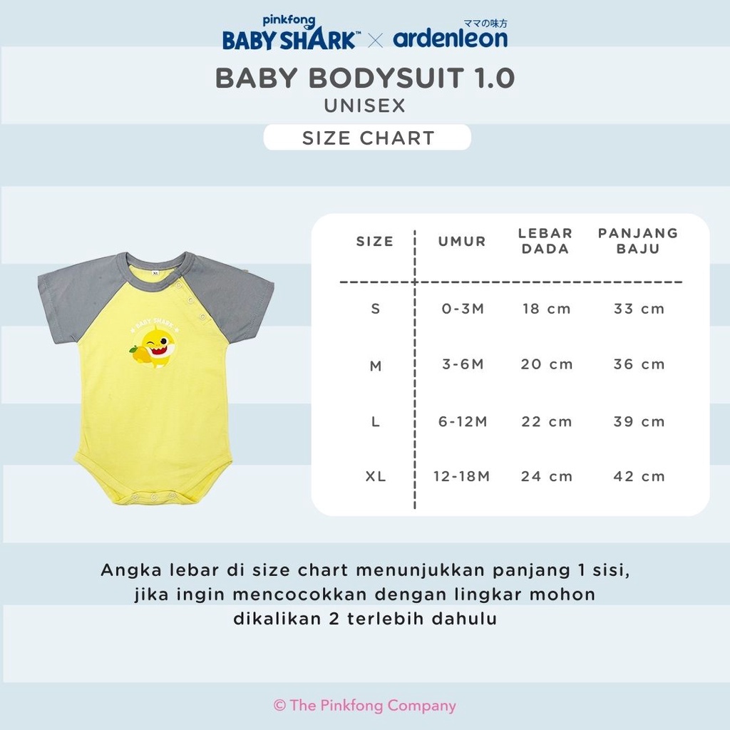 Baju Bayi Romper Bodysuit Jumper Segitiga Ardenleon Pinkfong Baby Shark 0 -18 Bulan