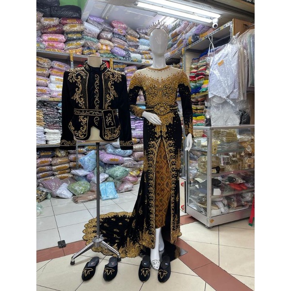 Sutrisno kebaya - Gaun Pengantin Bludru Mewah Couplle Baju Bludru Solo Adat Jawa Sepasang Beskap Jaw