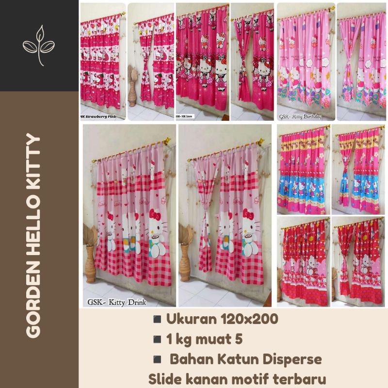 GORDEN PEREKAT GORDEN TALI PEREKAT / GORDEN HELLO KITTY PINK / GORDEN KARAKTER JENDELA MOTIF HELLO K