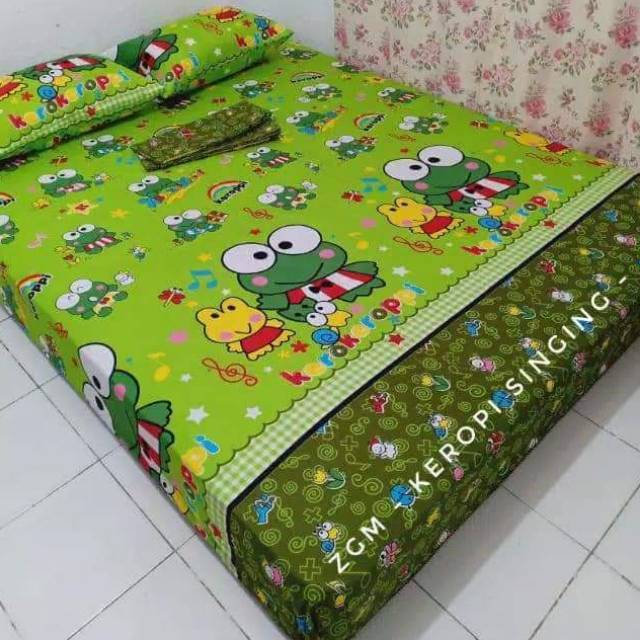 SEPREI Sprei homemade motif karakter keroppi singing ukuran komplit