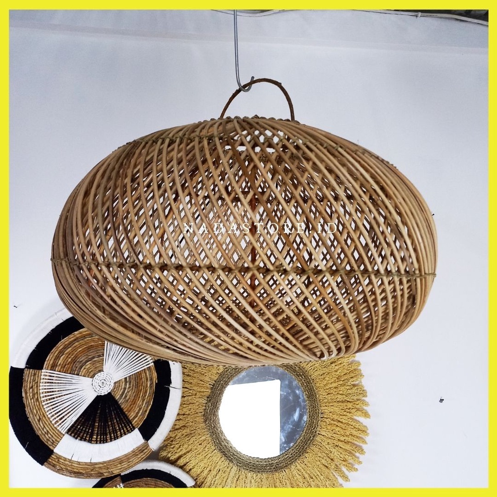 NADASTORE - LAMPION / KAP LAMPU RATTAN AESTHETIC / LAMPION RATTAN RUSTIC BULAT