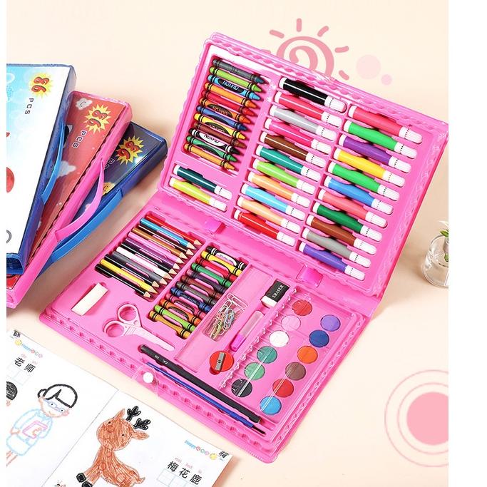 

Pasti Ready Stationery Set Super Lengkap Isi 86 pcs Pensil Crayon Cat Air Perlengkapan Sekolah Gambar Anak Krayon