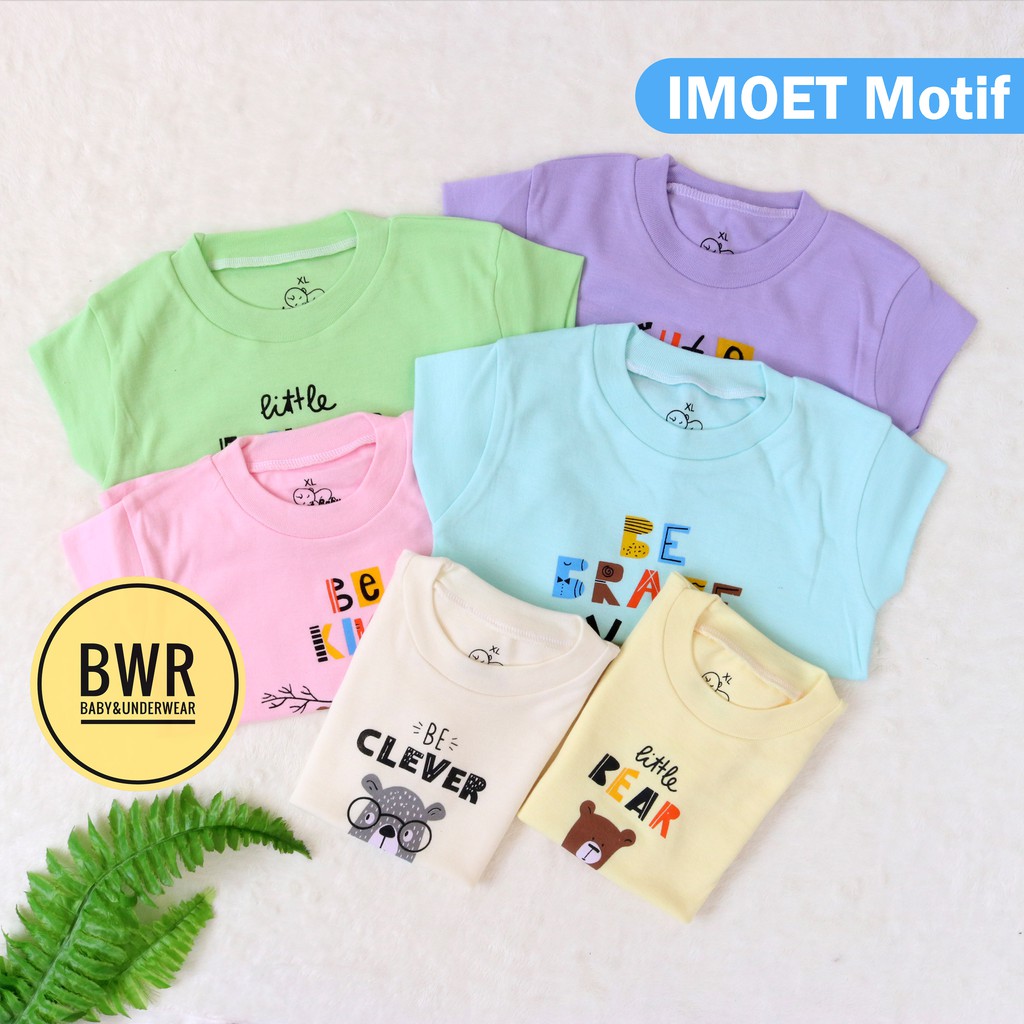 Kaos Oblong IMOET MOTIF SABLON / Kaos Anak Baby Lengan Pendek Baju Bayi Atasan Bayi Pilih Warna | Bwr