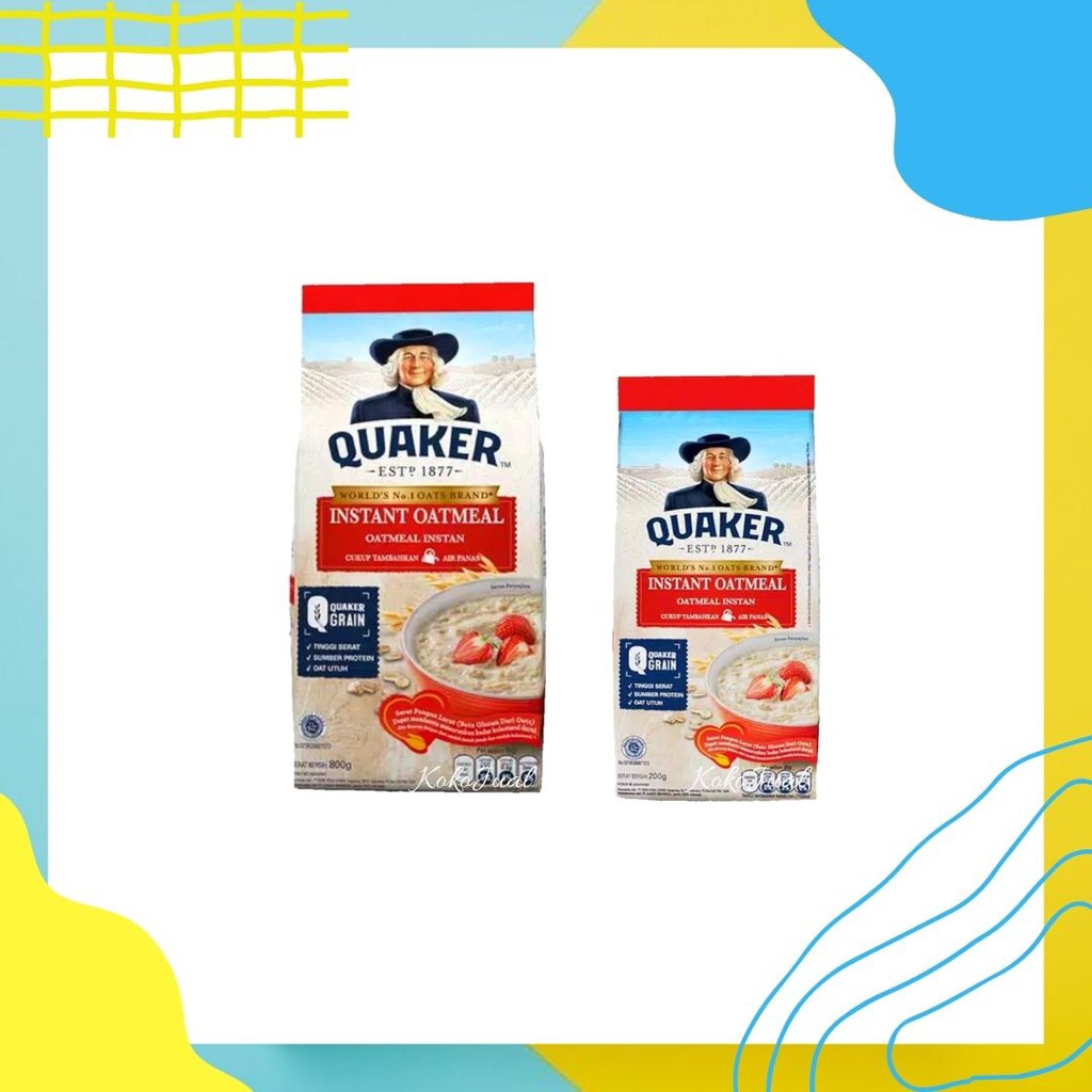 

Quaker Instant Oatmeal Sereal 200 Gram / 800 Gram