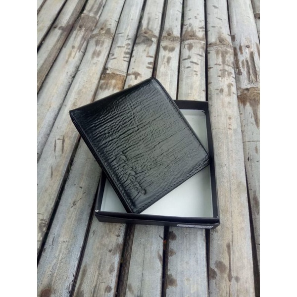 dompet kulit asli sapi motif kayu hitam Magetan