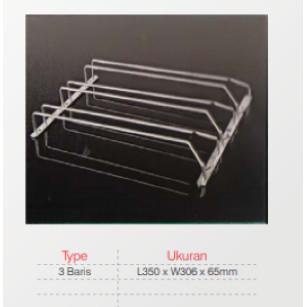 Rak Gelas / Rak Gantung / Gantungan Gelas / Rak Gelas Gantung / Gantungan Gelas 3 Baris Stainless