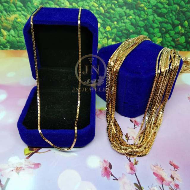 JNJewelry  / ( Perak 925 Asli ) Kalung Italy Kaca Pria Wanita Lapis Emas Kuning Silver Original
