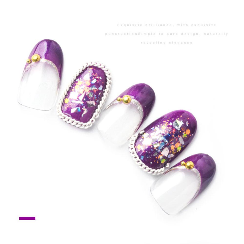 AUGUSTINA Agustina Nail Art Rantai Logam 12warna 50cm Manicure Dekorasi Bahan Metal Alloy Ultra Fine Zipper