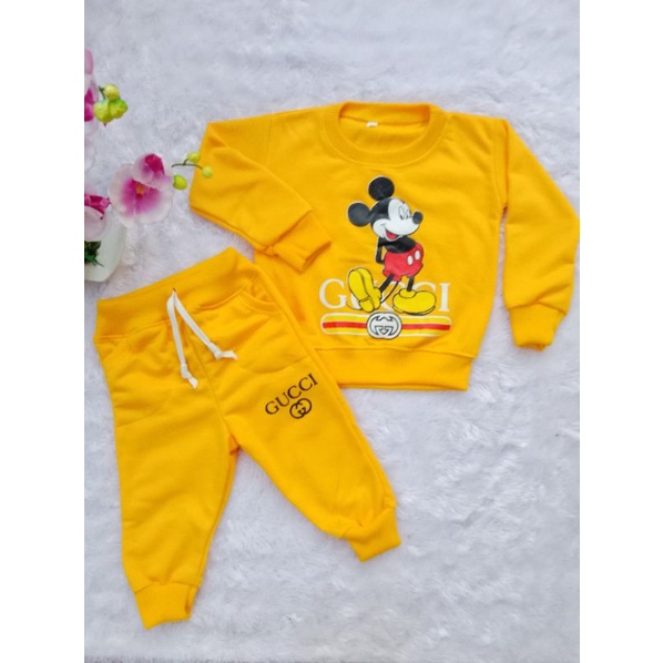 SETELAN JOGER MOTIF GUCCI/MICKEY MOUSE