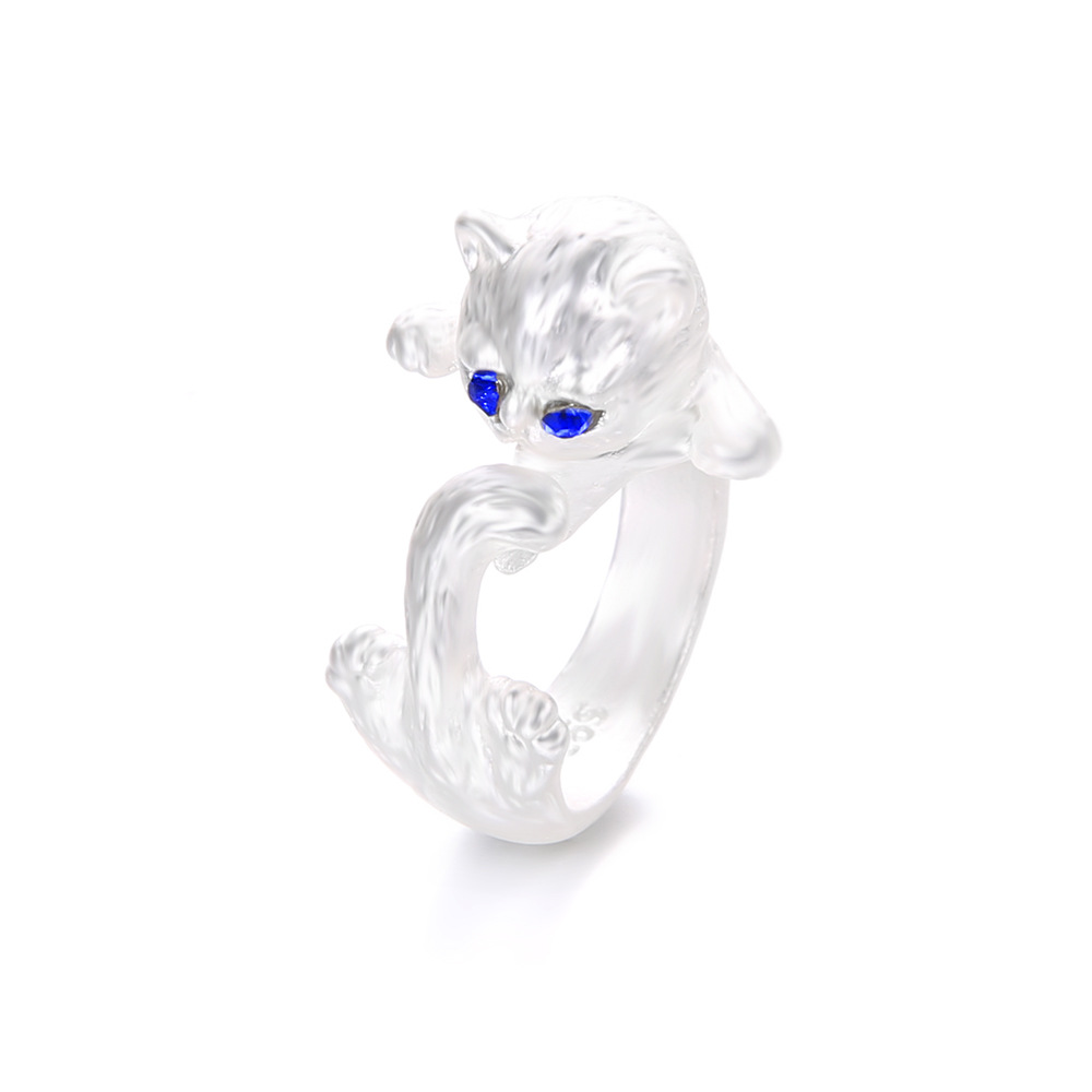 Fashion Simple Women  Cat Wrap Rings /  Elegant  Sliver Color Adjustable Open Rings  / Ladies  Animal Punk Gothic Party Rings