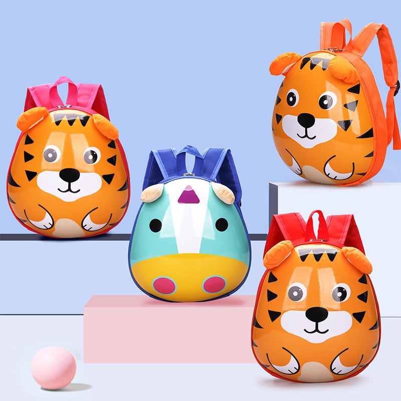 Khatinstore Tas Ransel Sekolah Anak Paud TK SD SMP SMA Karakter Tiger Cow Moo / Telur / backpack import / back to school / unisex laki laki perempuan / 479