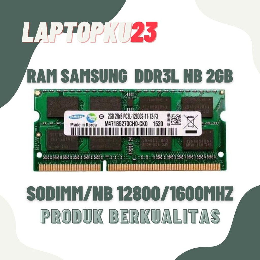 RAM LAPTOP DDR3L / PC3L 2GB 1600MHZ / PC12800 SODIMM SAMSUNG 1,35V