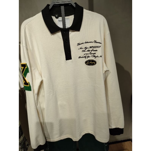 Kaos Kerah Lengan panjang Pria Bershka ORIGINAL 100% Hype