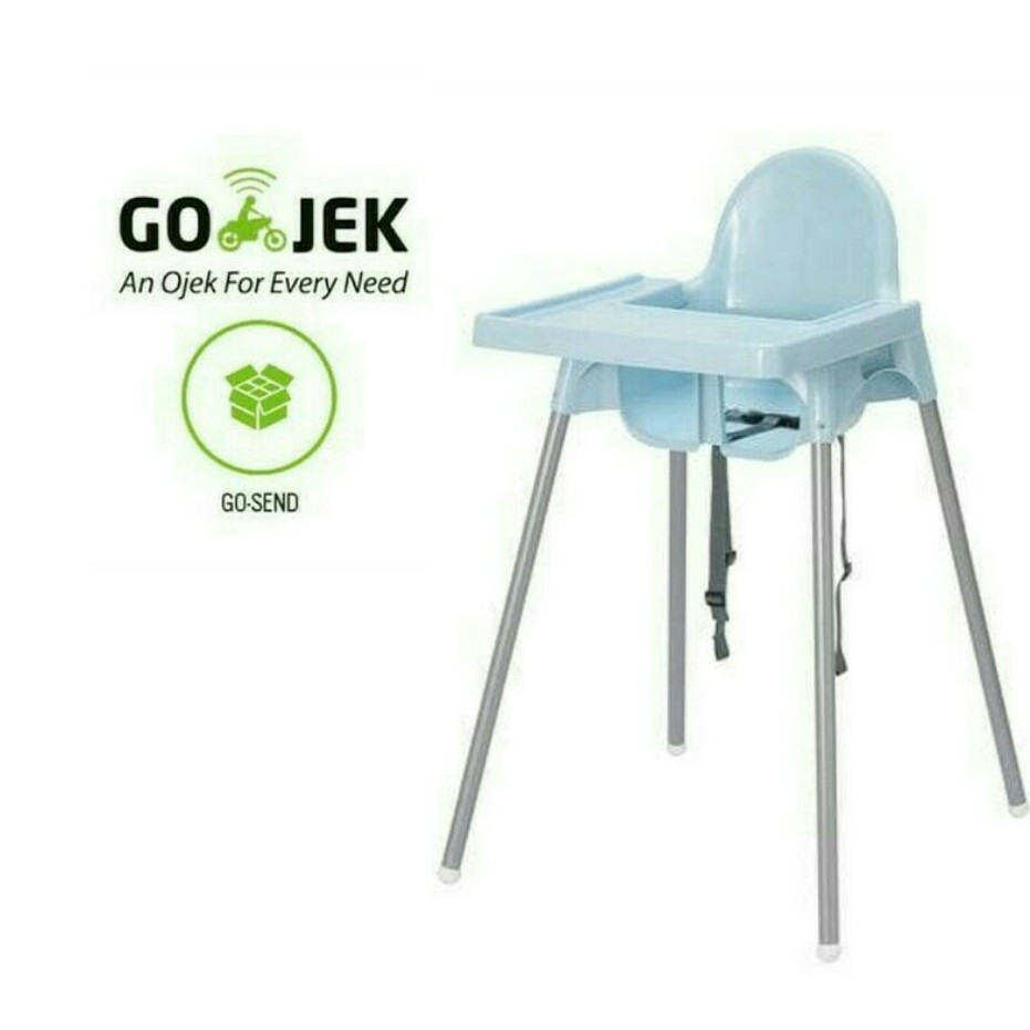 Ikea Antilop High Chair Kursi Makan Bayi Biru Turun Harga Shopee Indonesia