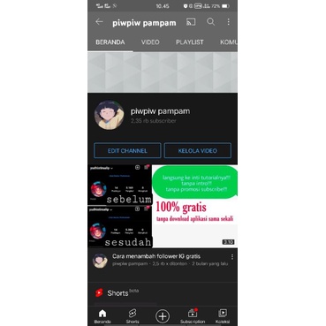 akun youtube 2000+ subscriber(belummonet)